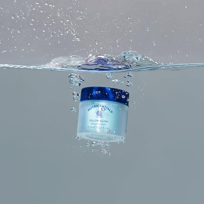 NuSkin NUTRICENTIALS Pillow Glow Sleeping Mask | Overnight Hydration | Bioadaptive Botanical Complex | Red Algae | Apple Extract | Deep Sea Water | Skin Glowing & Pore Minimizing | 2.5 Fl Oz | 2 Pack-BrightBean Baby