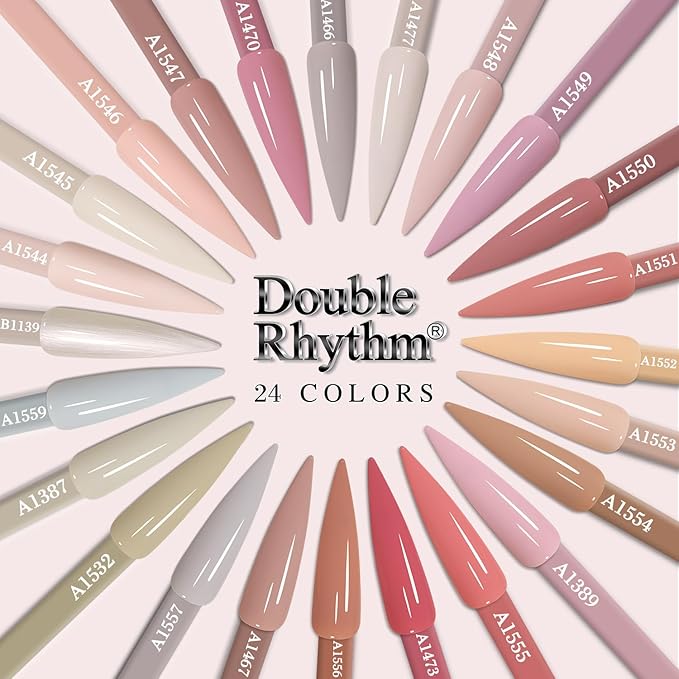 Double Rhythm 28Pcs 0.5Oz Gel Nail Polish Set Same Color Same Bottle Soak Off Gel Polish Kit Nail Art Manicure Salon DIY at Home for Women (Nude Pink Collection-T24-3)-BrightBean Baby