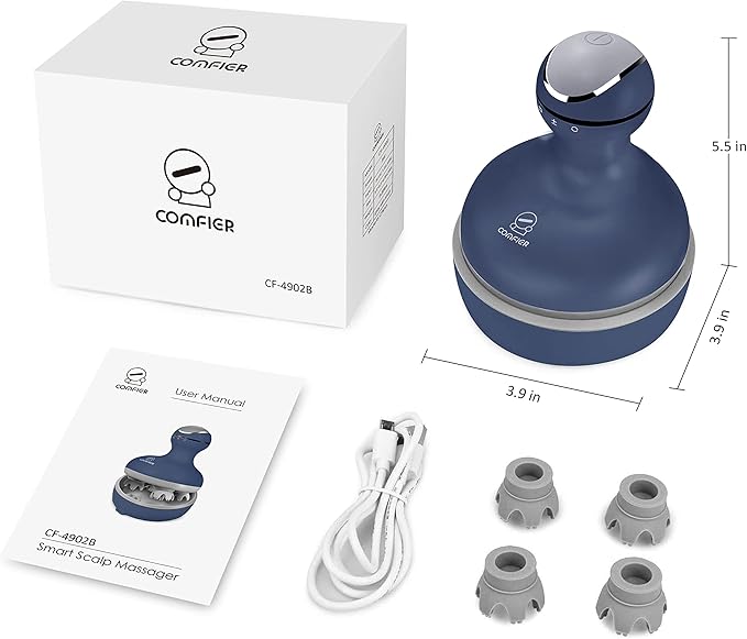 COMFIER Cordless Electric Scalp Massager with Mutlti-Modes Vibration, Handheld Cat Head Massager for Pets, Portable Dog Head Massage for Deep Clean and Stress Relax-BrightBean Baby