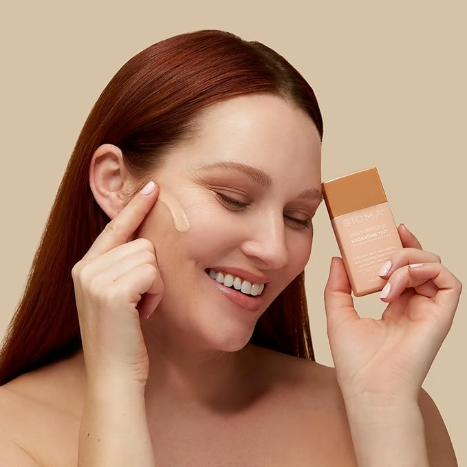 Sigma Beauty Skin Perfector – Hydrating Skin Tint Foundation for Lightweight, Buildable Coverage, With Hyaluronic Acid, Niacinamide Serum, and More (2 Light Beige Tint, 1.12oz)-BrightBean Baby