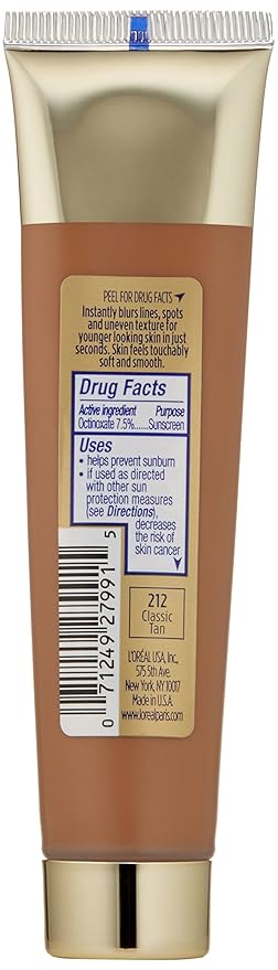 L'oreal Paris Visible Lift Blur Foundation, 212 Classic Tan, 1.3 Fluid Ounce-BrightBean Baby