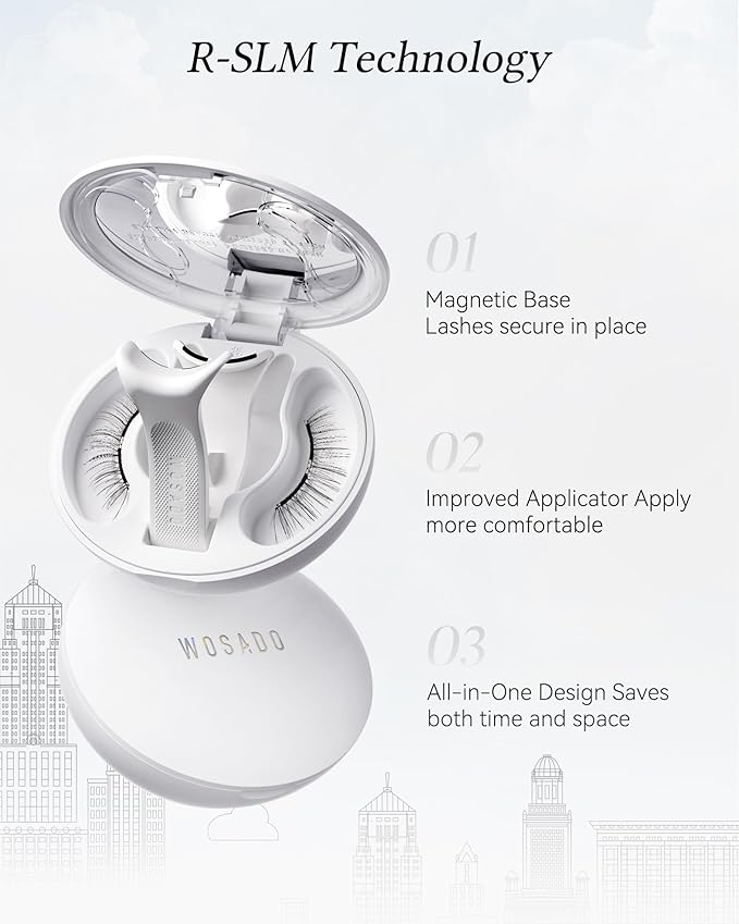 Magnetic Eyelashes with Applicator Kit, No.17 Ice Black, Reusable Magnetic Lashes without Eyeliner, Glue-free False Lashes, Waterproof, Lightweight, Suit for Heavy Makeup-BrightBean Baby