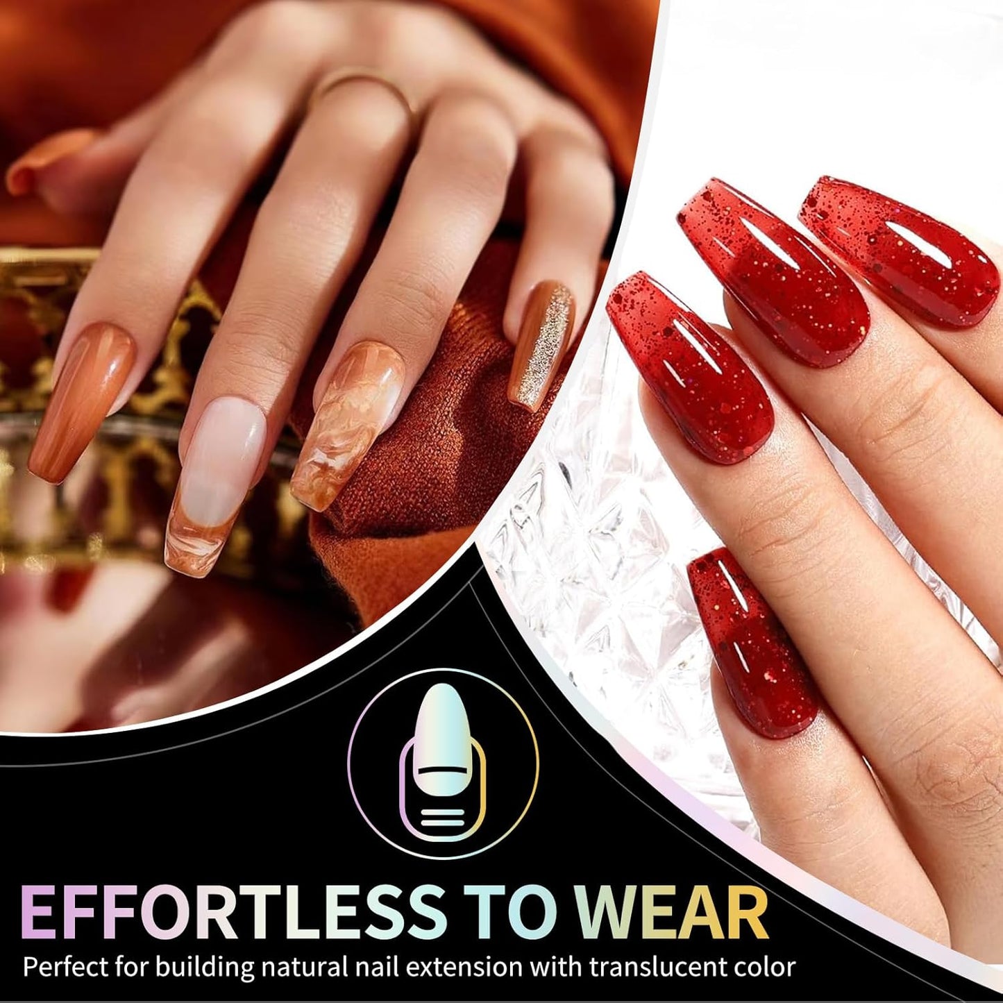 Coffin Nail Tips Medium Coffin Soft Gel Nail Tips 240Pcs Acrylic Full Cover Pre-Shape Nails Tips Half Matte Clear Press on Nails for Nail Extension Manicure Home DIY Salon 12 Sizes Gelly False Nails-BrightBean Baby