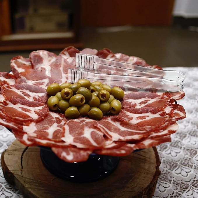 8-Piece Plastic Tongs - Clear Mini Serving Utensils, 6.3 Inch Small Tongs for Food, Ice, Salad, Buffet, Weddings, Barbecue Party