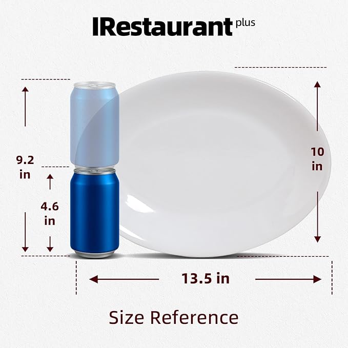 Stoneware Coupe Commercial Grade Dinnerware, Bright White, Oval Platter 13.5" x 10", Case of 12