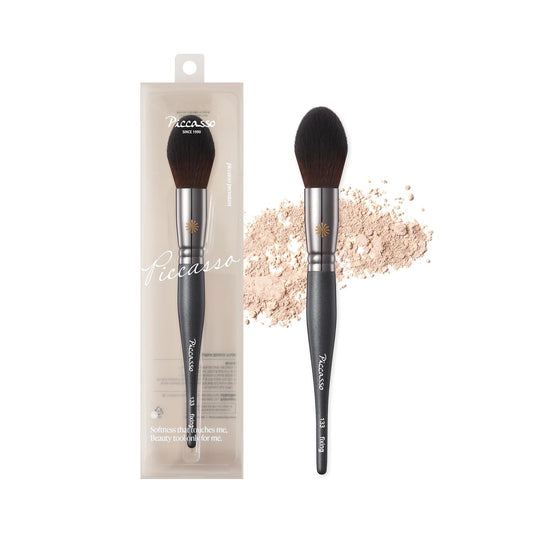 Piccasso 133 Fixing Powder Brush – Soft Synthetic Bristles for Setting Powder, Smooth and Flawless Face Makeup, Gentle Coverage for Pores and Texture, Korean Professional Makeup Brush for Daily Use-BrightBean Baby