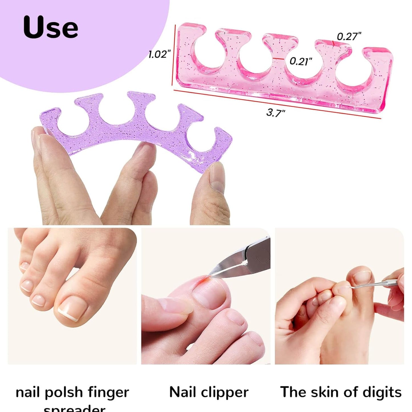 SUNFATT Toe Separators,Toe Spacers for Women,Toe Separators Use for Separation of Toenails or Nails as Well as Polishing of Nail Polish.(Thin)-BrightBean Baby