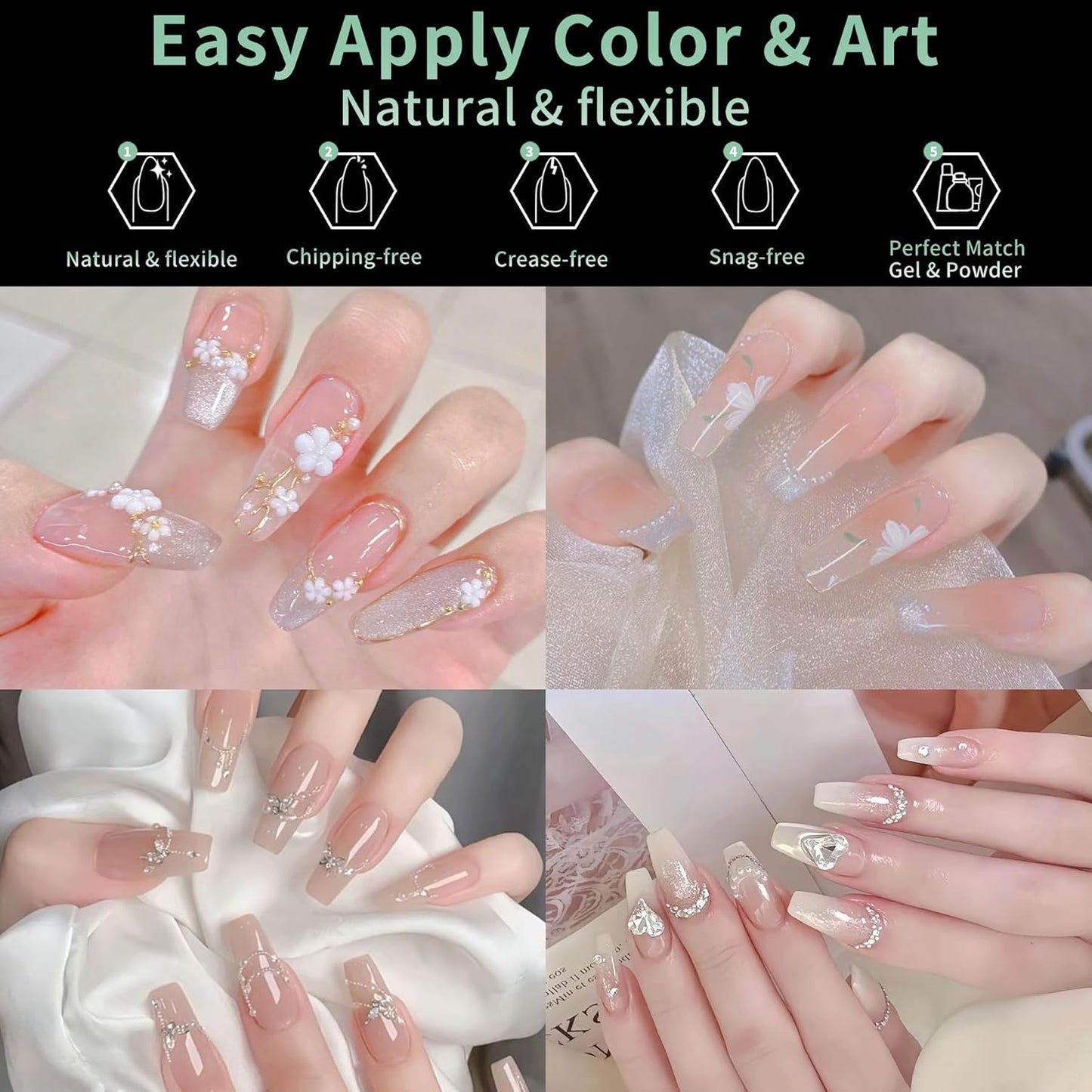 Long Square Nail Tips, 216pcs Acrylic Fake Nails Gel Nail Tips Soft, Full Cover Pre-Shaped Matte Clear Press on Nails for Extension, Diy at Home Manicure 10 Sizes-BrightBean Baby