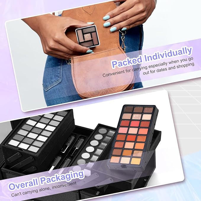 Color Nymph Makeup Kit For Women, Girls Makeup Set For Teens Professional Make Up Kits With Travel Case Full Cosmetics Kit w/ 35 Colors Eyeshadows Lipstick Blush Brushes Lipgloss Mascara-BrightBean Baby