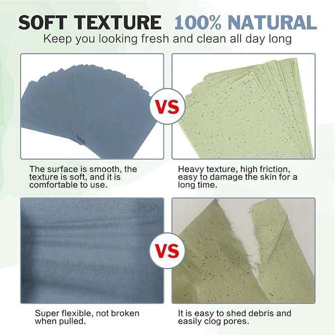 Natural Bamboo Charcoal Oil Absorbing Tissues - 4pk/400 Oil Blotting Sheets For Face, Oil Control Film, Oil Absorbing Sheets, Makeup Friendly-BrightBean Baby