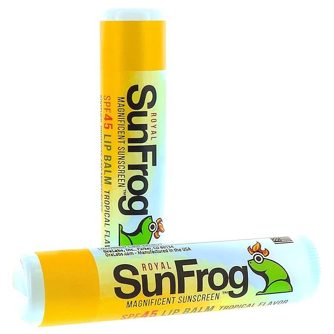 Royal SunFrog | 2-Pack Tropical Lip Balm with SPF 45 Sun Protection | Protects, Soothes, and Moisturizes with Vitamin E and Sunscreen (0.15oz/4.25g Per Stick)-BrightBean Baby