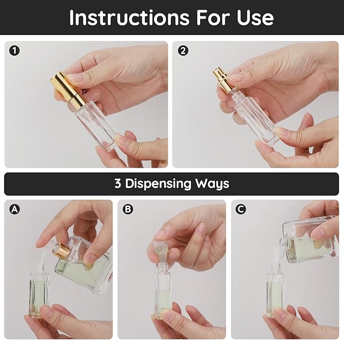 Segbeauty Perfume Travel Refillable, 5pcs 0.34 oz Portable Perfume Bottle, Empty Glass Sprayer Perfume Replacement Bottles for Travel Scent Toiletries Pump Bottle-BrightBean Baby