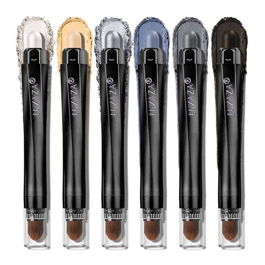 Blue Eyeshadow Stick Makeup 6PCS Set, Metallic Shimmer Matte Cream Eye Shadow Palette Eyeliner Brightener Pencil Crayon - Mermaidcore-BrightBean Baby