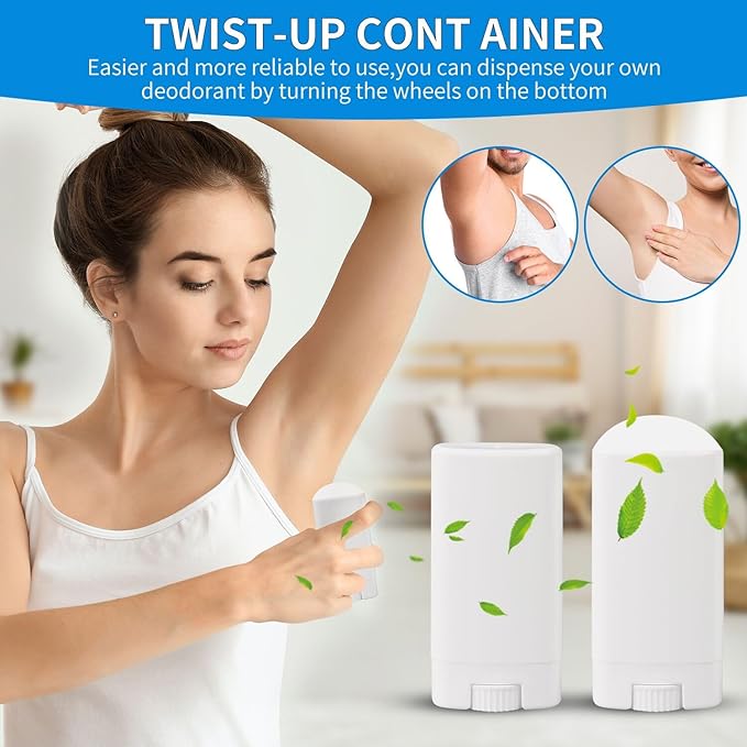 100PCS 15ML White Empty Oval Deodorant Lip Lipstick Balm Tubes Containers for DIY Homemade Crayon Chapstick Holder-BrightBean Baby