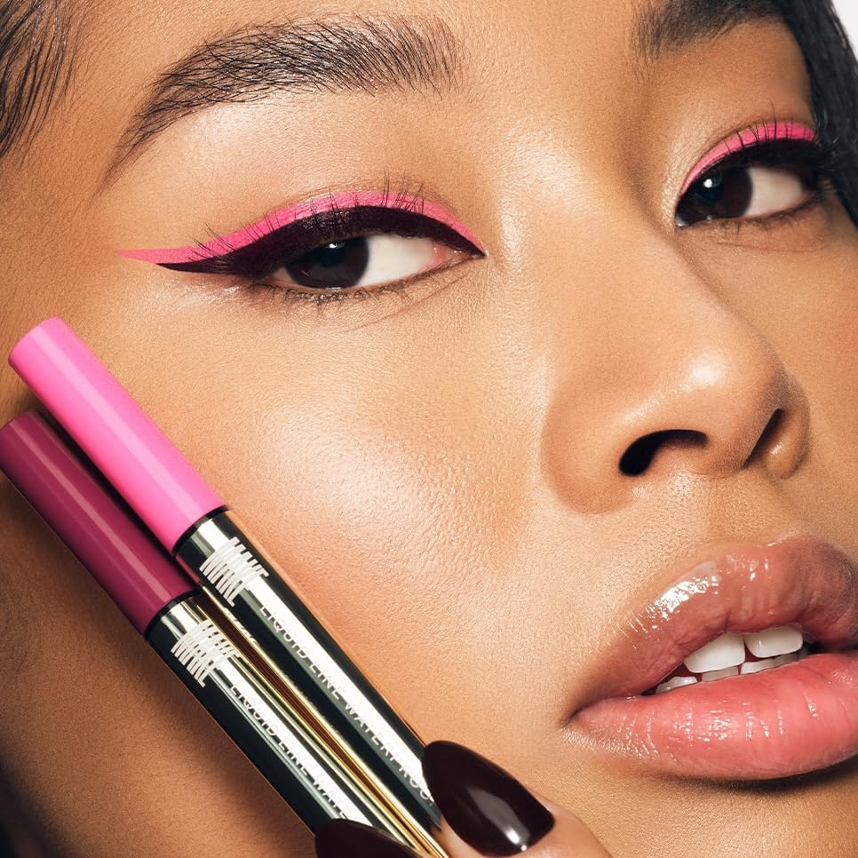 MAKE Beauty Liquid Line Waterproof Liquid Eyeliner Pen. Smudge-Proof Felt Tip for Precise Application of Lines, Wings, and Graphics. Long Lasting Eye Liner - Shade, Meteorite-BrightBean Baby