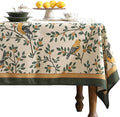 patdrea Designer Vintage French Floral Small Square Tablecloth,Yellow Brids Green Leaves Pattern Linen Table Cloth,Decor Kitchen Dining Holiday Banquet Christmas,Thanksgiving,55"x55"-Warbler