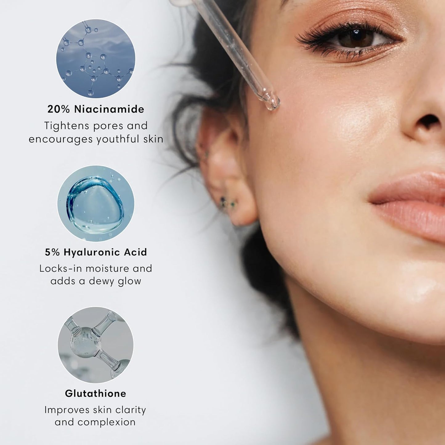 NOTHING FITS BUT Mochi Glow 20% Niacinamide Serum for Face, Pore Tightening & Brightening Skin Serum with Hyaluronic Acid & Glutathione for Dark Spots & Fine Lines, Korean Skincare (50ml/1.7fl.oz.)-BrightBean Baby