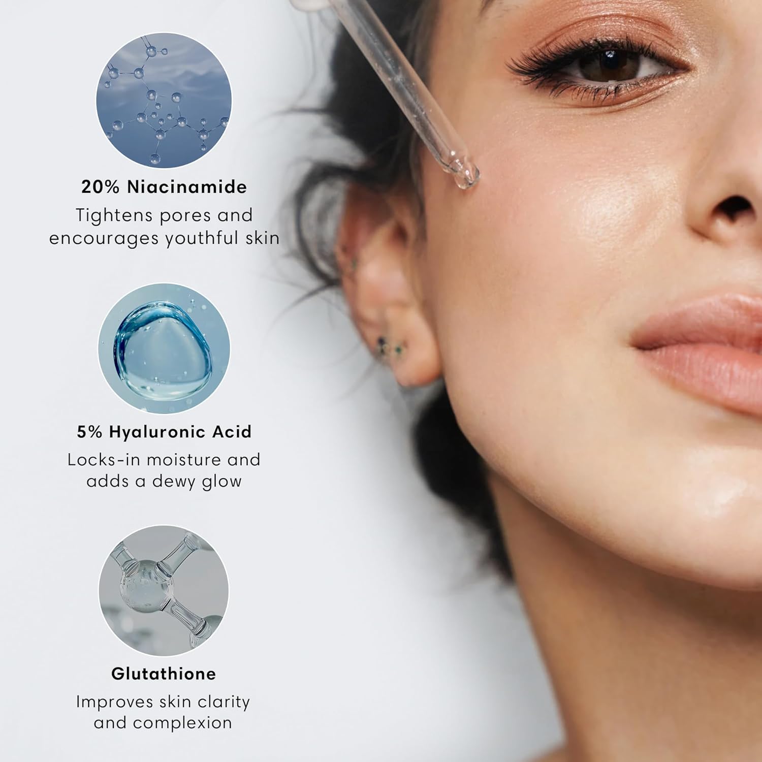 NOTHING FITS BUT Mochi Glow 20% Niacinamide Serum for Face, Pore Tightening & Brightening Skin Serum with Hyaluronic Acid & Glutathione for Dark Spots & Fine Lines, Korean Skincare (50ml/1.7fl.oz.)-BrightBean Baby