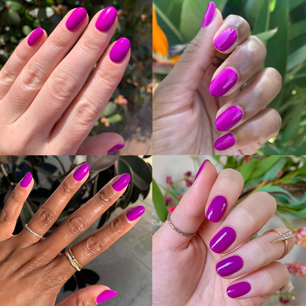 Olive & June Long Lasting Nail Polish | Plump Gel-Like Finish No Lamp Needed | Lasts up to 10 days | Salon-Quality at Home | 15-Free Vegan Cruelty-Free Chip-Resistant Shine | Grape Soda Daring Purple-BrightBean Baby