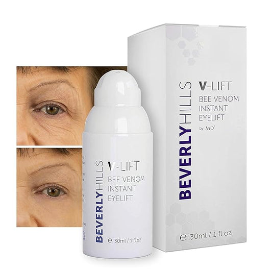 Beverly Hills V-Lift Instant Eye Lift and Eye Tuck Bee Venom Serum for Puffy Eyes, Dark Circles, Wrinkles, and Under Eye Bags Treatment for Women and Men | 30mL (120 Day Supply)-BrightBean Baby