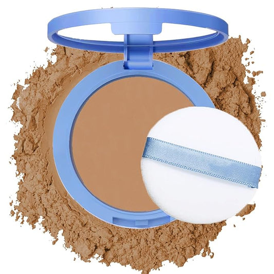 Oil Control Face Pressed Powder,Matte Smooth Flawless Setting Powder Makeup,Waterproof Long Lasting Finishing Powder,Cruelty Free Lightweight Face Cosmetics,0.35Oz(CAPPUCCINO)-BrightBean Baby