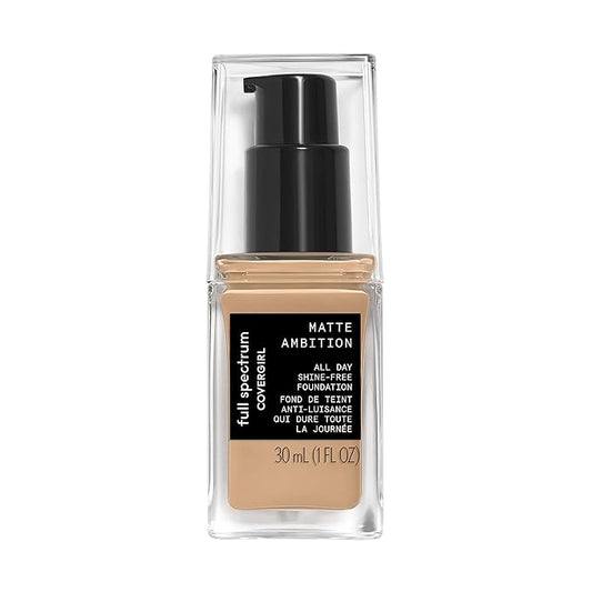 COVERGIRL Matte Ambition, All Day Foundation, Medium Cool 1, 1.01 Ounce-BrightBean Baby