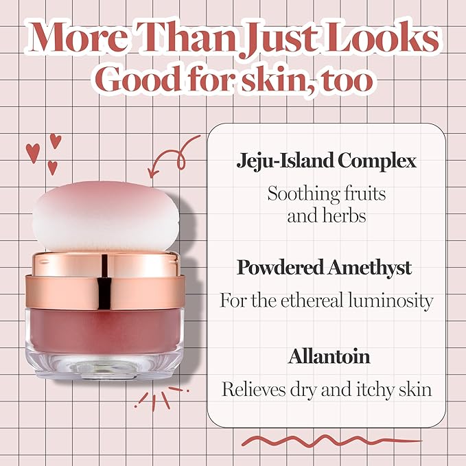 Hope Girl 3D Powder Blusher 0.17oz | Skin-Loving Korean Mini Blush for Cheeks and Eye Makeup w/Allantoin | K Beauty Cool Toned Vibrant Sunkissed Fine Powder Makeup Blush Cosmetics (#07 Dry Rose)-BrightBean Baby