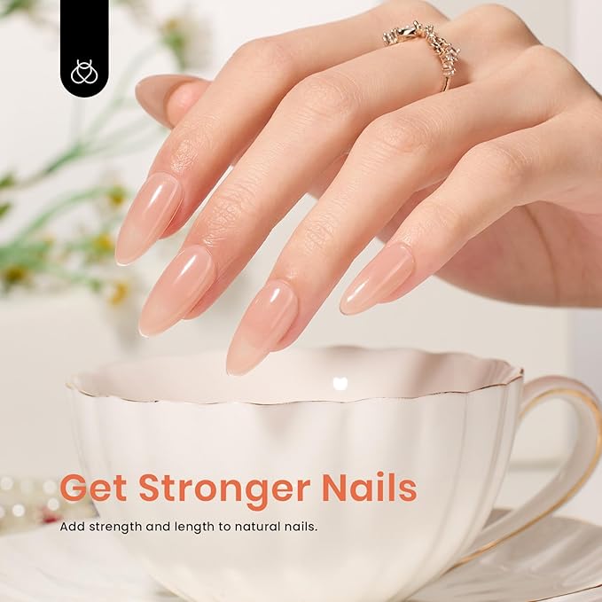 Beetles Builder Gel 7 in 1 Strengthener Gel Nail Polish Nude Color Jelly Beige for Nail Apex and Extension Cover Building Nail Salon DIY Manicure Design-BrightBean Baby