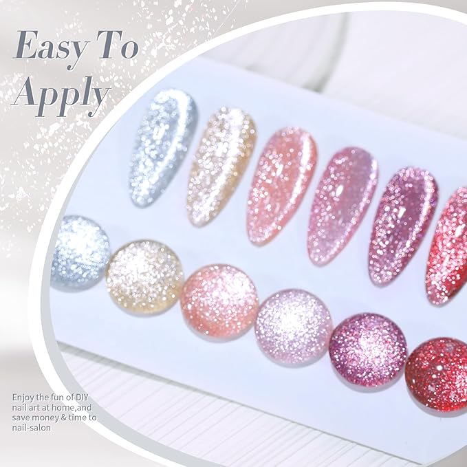 Born Pretty Magnetic Gel Polish Platinum Glitter Cat Magnetic Gel Nail Polish Silver Rose Gold Pink Red Purple Nail Salon DIY at Home-BrightBean Baby