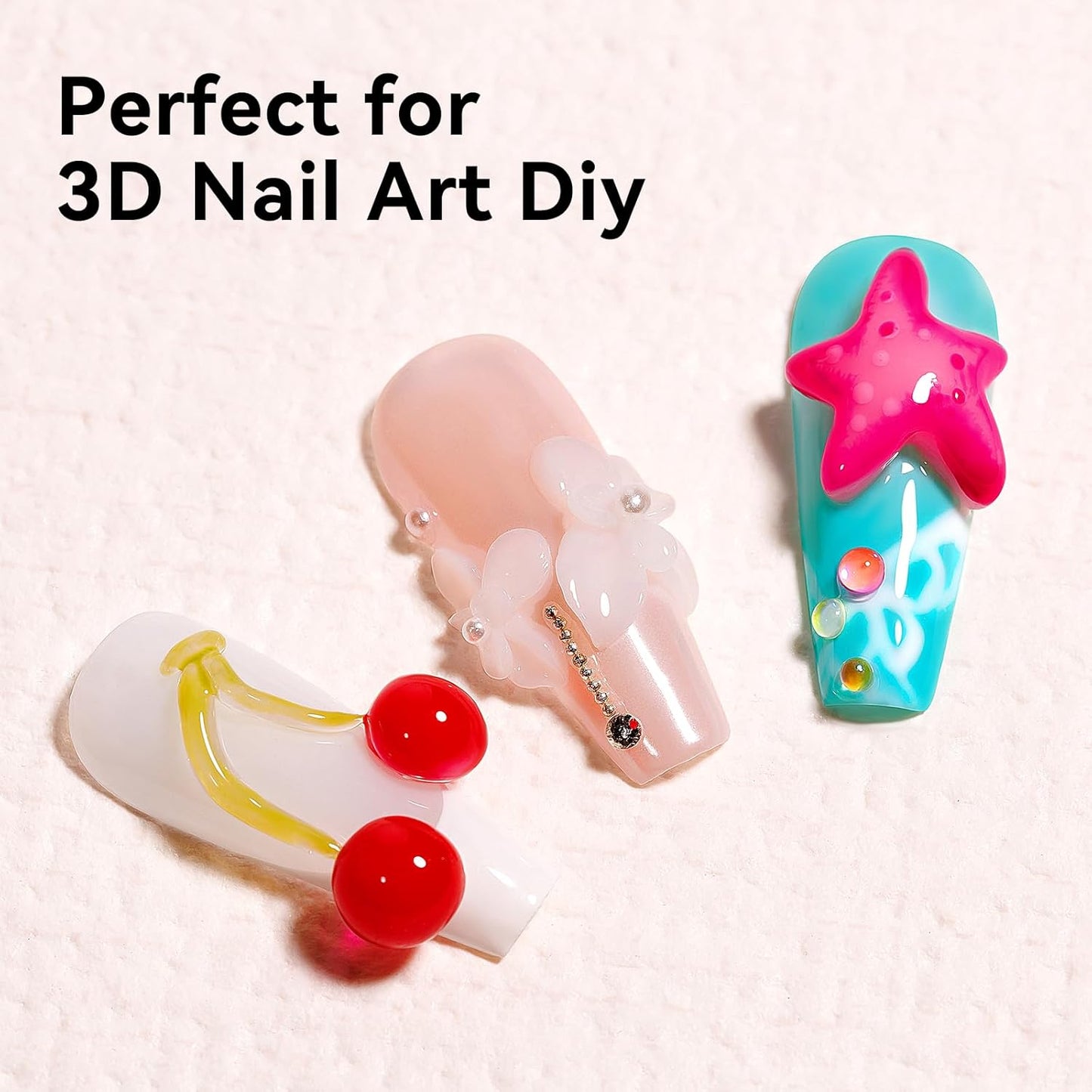 Solid Builder Gel for Nails 3PCS, Clear White Pink 3D Sculpting Hard Gel for Nail Art Non-Stick Hand, for Modeling, Sculpture, Nail Extension UV/Led Manicure DIY At Home 18g*3Colors-BrightBean Baby