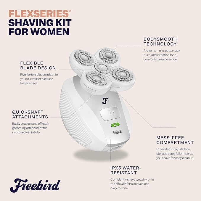 FlexSeries Electric Razor for Women - Silk Smooth Legs, Body Hair, & Pubic Shaver - for Private Area, Sensitive Skin, Bikini Trimmer-BrightBean Baby
