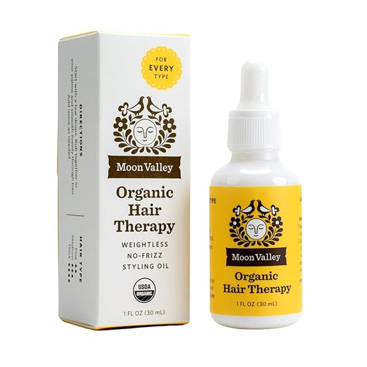 Moon Valley Organics Organic Hair Therapy for Every Type of Hair With MCT Oil, Jojoba Oil, Argan Oil, And Rosemary - Reduce Frizz, Hydrate, Heal Damaged Hair-BrightBean Baby