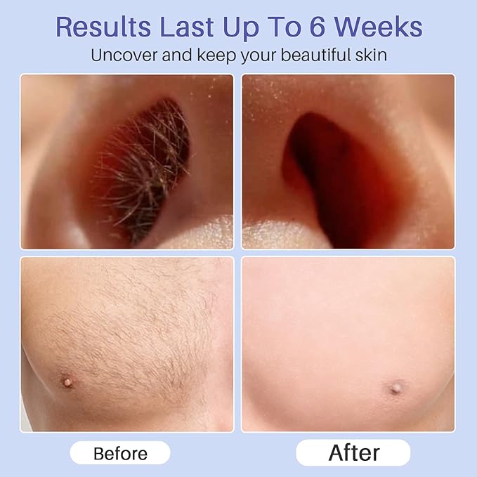 BLITZWAX Brazilian and Bikini Waxing Kit for Men, Hard Wax Warmer for Face, Legs, and Body, At Home Hair Removal Kit, Beginner Friendly, Quick Heating, 30 Nose Wax Sticks-BrightBean Baby