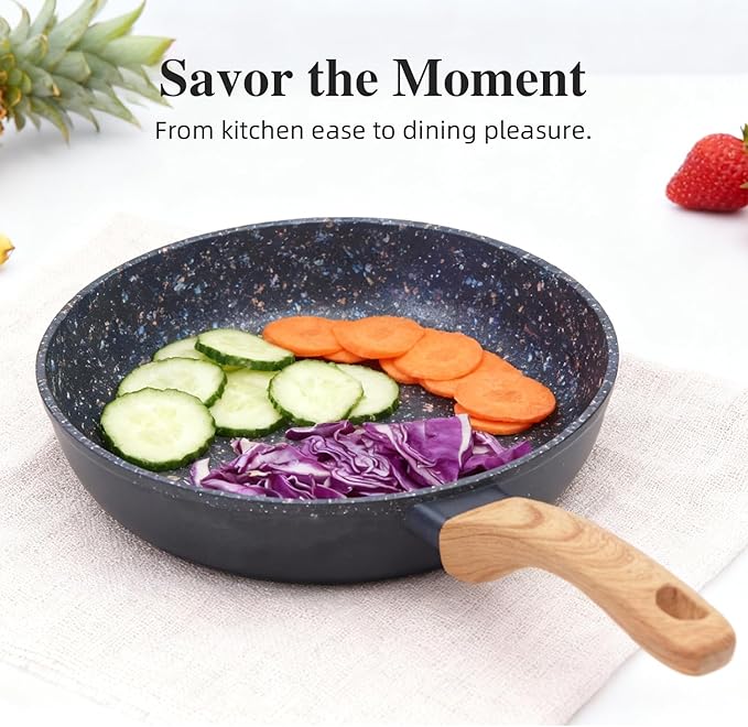 Jovire 3-Piece Nonstick Cookware Set with Lids - Black