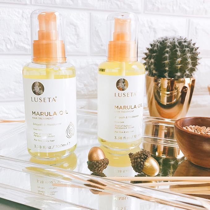 Luseta Marula Oil Hair Treatment for Fine & Dry Hair Serum Smoothing Hair Adding Shine and Nourishing Scalp 3.38oz-BrightBean Baby