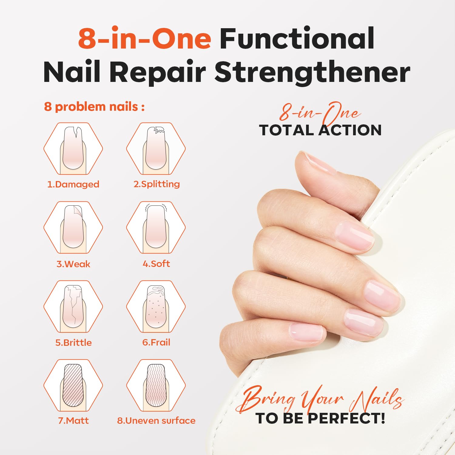 modelones Nail Strengthener Clear Nail Polish Repair for Damaged Nail Hardener Extra Strong and Growth Crystal Clear 15ml-BrightBean Baby