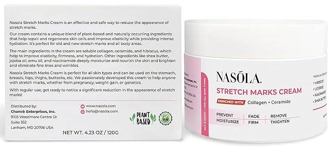 Stretch Mark Cream for Pregnancy, Eliminate and Prevent Deep Stretch Marks, Moisturizer Belly Cream for Pregnancy and Scars Removal With Enriched Collagen and Ceramide, 4.23 Oz-BrightBean Baby