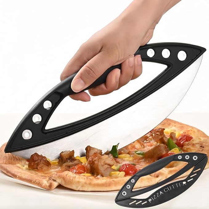 12" Premium Pizza Cutter with Cover,Food Vegetable Chopper,Practical Kitchen Gadgets(Dishwasher Safe)