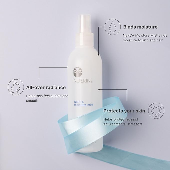 Nu Skin NaPCA Moisture Mist | Revitalizing Moisturizer & Cooling Mist with Hyaluronic Acid | Hydrating Spray for Face, Body & Hair | Sodium PCA for All Skin Types | 8 oz | 1 Pack-BrightBean Baby