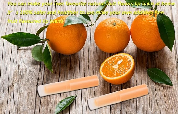 0.14oz Empty Flavored Lip Balm Container Tubes Plastic Homemade Moisturizing Lip Stick with Caps Bulk Fit for Women Adult DIY Making Supplies, 25 Count (Orange)-BrightBean Baby