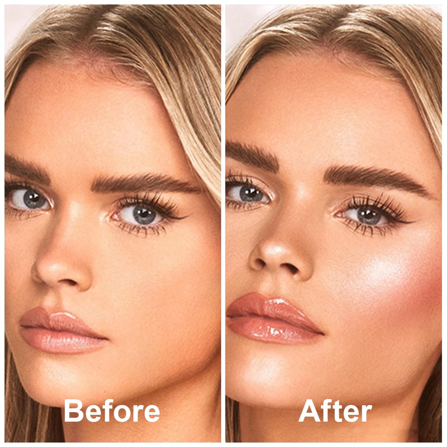 Mineral Powder Blush, SPF 35, Sunscreen Shimmer Loose Mineral Blush, Natural Face Glow Powder, Buildable Coverage for Healthy-looking Color (#07 Shine Rose BlushMakeup)-BrightBean Baby