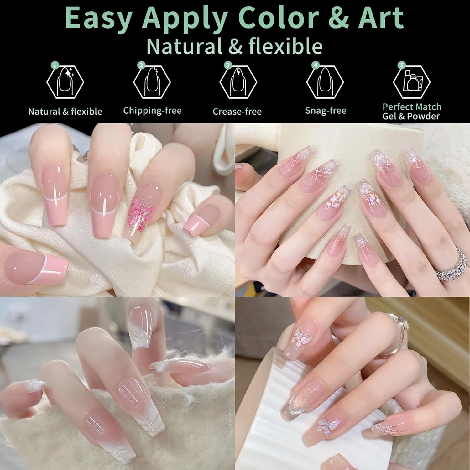 Long Coffin Nail Tips, 216pcs Acrylic Soft Ballerina Fake Nails Gel Nail Tips, Full Cover Pre-Shaped Matte Clear Press on Nails for Extension, Diy at Home Manicure 12 Sizes-BrightBean Baby