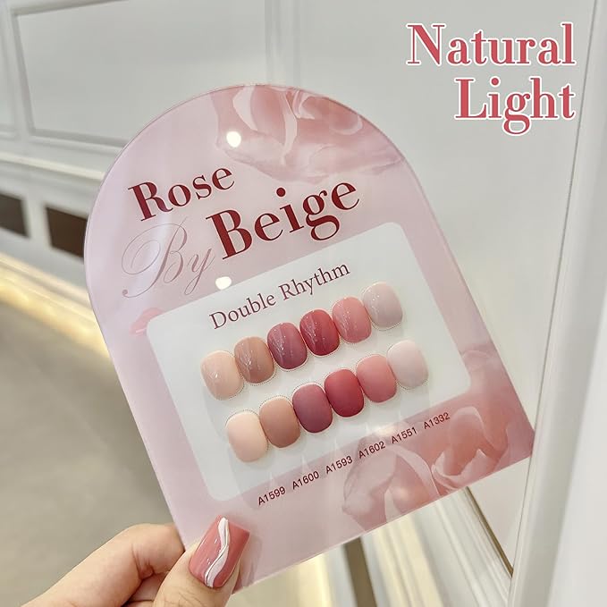 Double Rhythm 6 Pcs 15 ML Gel Polish Set Same Color Same Bottle Soak Off Gel Polish Kit Nail Art Manicure Salon DIY at Home for Women (Rose Beige Nude Cream Rose Coral-T6-20)-BrightBean Baby