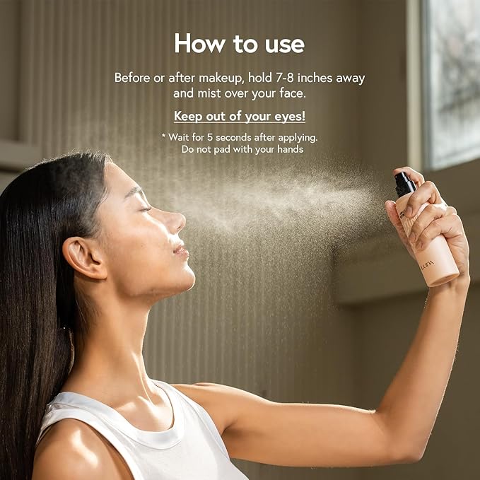 LUNA Long Lasting Setting Fixer Spray 3.3 fl oz, Weightless with Micro-Fine Mist, Natural Finish, Non-Drying Formula for All Skin Types, Korean Makeup-BrightBean Baby