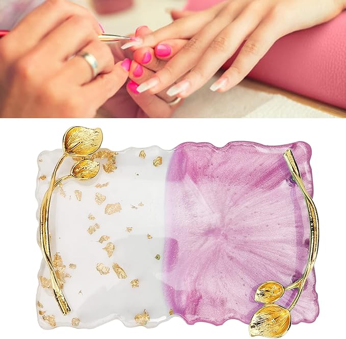 Resin Nail Palette Nail Palette Nail Art Makeup Display Board Manicure Stand Manicure Palette Nail Art Color Manicure Nails DIY Tool (Pink)-BrightBean Baby
