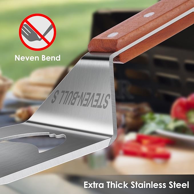 Grill Spatula for Outdoor Grill, 7-in-1 BBQ Spatula for Grill, 17 Inch Long Barbecue Tool, Perfect BBQ Gifts for Men (Color Box Packaging)