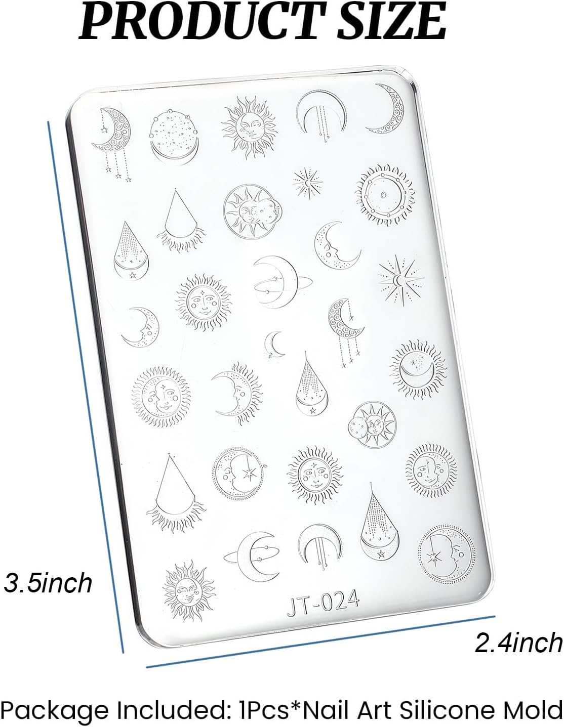 Nail Art Silicone Template, Sun and Moon Nail Decoration Silicone 3D Nail Art Carving Templates for Precise Embossed Pattern, Nail Tools Nail Charms for Acrylic Nail DIY Craft-BrightBean Baby