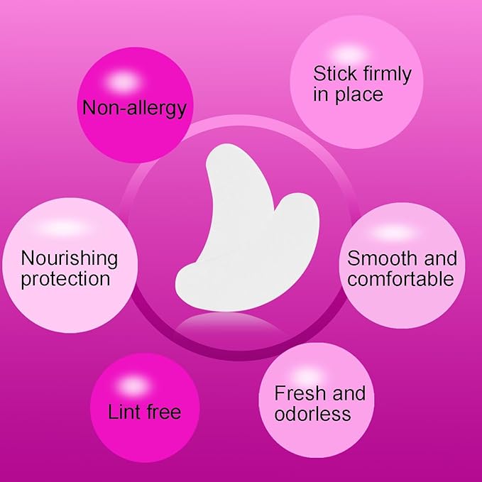 Adecco LLC 50 Pairs Eye Gel Pads, Eyelash Extension Under Eye Pads, Lint Free Lash Extension Under Eye Gel Patches for DIY False Eyelash Extension Makeup Supplies, Eye Mask Beauty Tool-BrightBean Baby