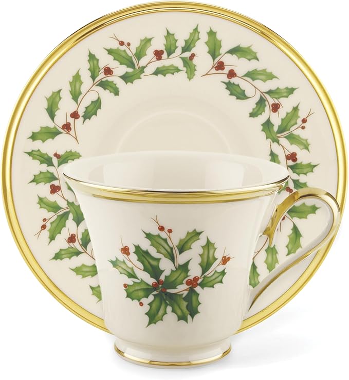 Lenox 146504040 Holiday Tea Saucer, Christmas Theme
