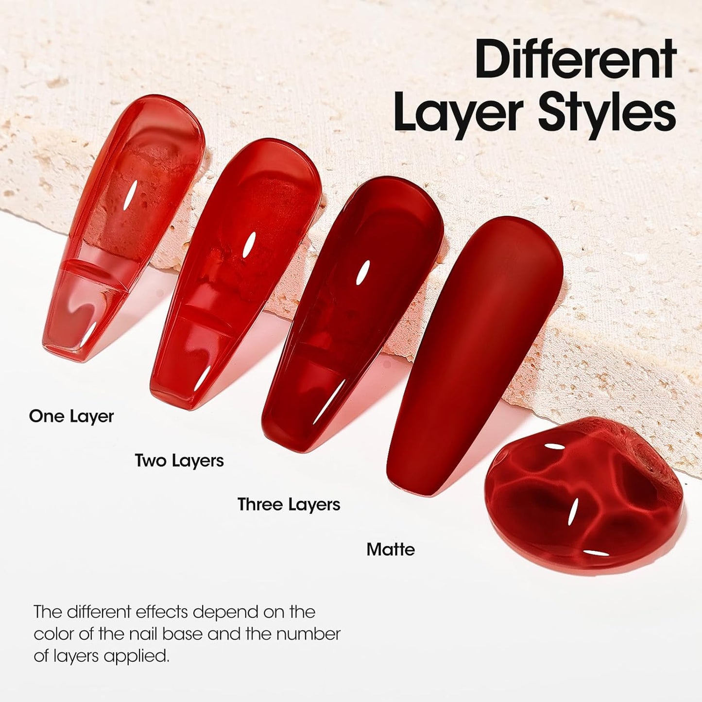 Gellen Red Gel Nail Polish Jelly Gel Polish 18ML 1Pc Sheer Red Nail Gel Polish Nail Lamp Soak off Classic Translucent Nail Polish Salon DIY Nail Art Manicure at Home Holiday Gift for Women, 0.61 Fl Oz-BrightBean Baby
